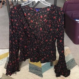 Aeropostale L floral boho blouse
